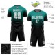 Benutzerdefinierte Aqua Weiß-Schwarz Sublimation Fade Fashion Fußball Uniform Jersey Benutzerdefinierte Aqua Weiß-Schwarz Sublimation Fade Fashion Fußball Uniform Jersey