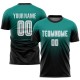 Benutzerdefinierte Aqua Weiß-Schwarz Sublimation Fade Fashion Fußball Uniform Jersey Benutzerdefinierte Aqua Weiß-Schwarz Sublimation Fade Fashion Fußball Uniform Jersey