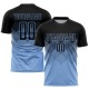 Benutzerdefiniertes hellblau-schwarzes Sublimations-Fußballtrikot Benutzerdefiniertes hellblau-schwarzes Sublimations-Fußballtrikot