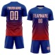 Benutzerdefinierte Royal Weiß-Rot Nadelstreifen Fade Fashion Sublimation Fußball Uniform Trikot Benutzerdefinierte Royal Weiß-Rot Nadelstreifen Fade Fashion Sublimation Fußball Uniform Trikot