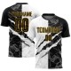 Benutzerdefinierte Graffiti Muster Schwarz-Gold Scratch Sublimation Fußball Uniform Trikot Benutzerdefinierte Graffiti Muster Schwarz-Gold Scratch Sublimation Fußball Uniform Trikot
