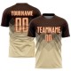 Benutzerdefiniertes braunes, creme-oranges Sublimations-Fußballtrikot Benutzerdefiniertes braunes, creme-oranges Sublimations-Fußballtrikot
