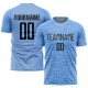Benutzerdefiniertes hellblau-schwarzes Sublimations-Fußballtrikot Benutzerdefiniertes hellblau-schwarzes Sublimations-Fußballtrikot