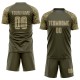 Benutzerdefinierte Olive Vegas Gold-Camo Sublimation Salut To Service Fußball Uniform Trikot Benutzerdefinierte Olive Vegas Gold-Camo Sublimation Salut To Service Fußball Uniform Trikot