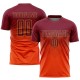 Benutzerdefiniertes orange-rot-altgold Sublimation Fußballuniformtrikot Benutzerdefiniertes orange-rot-altgold Sublimation Fußballuniformtrikot