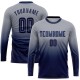 Benutzerdefinierte grau Marine Sublimation Langarm Fade Fashion Fußball Uniform Trikot Benutzerdefinierte grau Marine Sublimation Langarm Fade Fashion Fußball Uniform Trikot