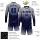 Benutzerdefinierte grau Marine Sublimation Langarm Fade Fashion Fußball Uniform Trikot Benutzerdefinierte grau Marine Sublimation Langarm Fade Fashion Fußball Uniform Trikot