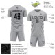 Benutzerdefiniertes grau-schwarzes Sublimations-Fußballtrikot Benutzerdefiniertes grau-schwarzes Sublimations-Fußballtrikot