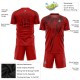 Benutzerdefiniertes rot-schwarzes Sublimations-Fußballtrikot Benutzerdefiniertes rot-schwarzes Sublimations-Fußballtrikot