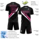 Benutzerdefinierte schwarz rosa-weiß diagonale Linien Sublimation Fußball Uniform Trikot Benutzerdefinierte schwarz rosa-weiß diagonale Linien Sublimation Fußball Uniform Trikot