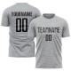 Benutzerdefiniertes grau-schwarzes Sublimations-Fußballtrikot Benutzerdefiniertes grau-schwarzes Sublimations-Fußballtrikot