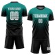 Benutzerdefinierte Aqua Weiß-Schwarz Sublimation Fade Fashion Fußball Uniform Jersey Benutzerdefinierte Aqua Weiß-Schwarz Sublimation Fade Fashion Fußball Uniform Jersey