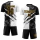 Benutzerdefinierte Graffiti Muster Schwarz-Gold Scratch Sublimation Fußball Uniform Trikot Benutzerdefinierte Graffiti Muster Schwarz-Gold Scratch Sublimation Fußball Uniform Trikot